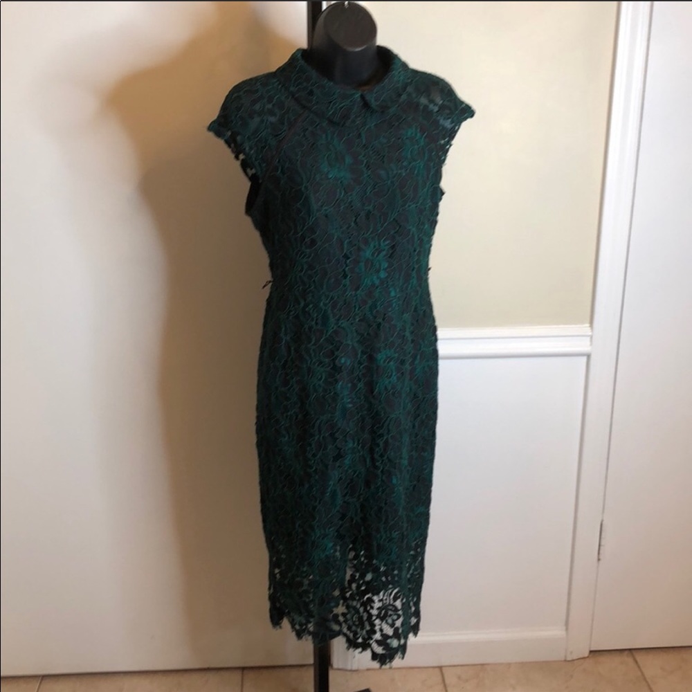 Emerald green lace dress